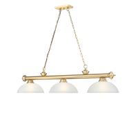 Three Light Billiard by Z-Lite - Cordon Collection, Heritage Brass Finish - 2306-3HBR-DWL14