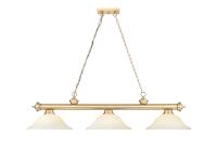 Three Light Billiard by Z-Lite - Cordon Collection, Heritage Brass Finish - 2306-3HBR-GM16