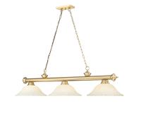 Three Light Billiard by Z-Lite - Cordon Collection, Heritage Brass Finish - 2306-3HBR-GM16