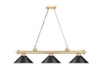 Three Light Billiard by Z-Lite - Cordon Collection, Heritage Brass Finish - 2306-3HBR-MB15