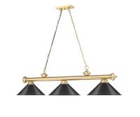 Three Light Billiard by Z-Lite - Cordon Collection, Heritage Brass Finish - 2306-3HBR-MB15