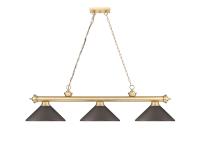 Three Light Billiard by Z-Lite - Cordon Collection, Heritage Brass Finish - 2306-3HBR-MBRZ