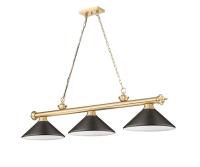 Three Light Billiard by Z-Lite - Cordon Collection, Heritage Brass Finish - 2306-3HBR-MBRZ
