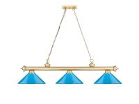 Three Light Billiard by Z-Lite - Cordon Collection, Heritage Brass Finish - 2306-3HBR-MEB