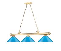 Three Light Billiard by Z-Lite - Cordon Collection, Heritage Brass Finish - 2306-3HBR-MEB