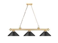 Three Light Billiard by Z-Lite - Cordon Collection, Heritage Brass Finish - 2306-3HBR-MMB