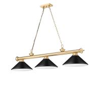 Three Light Billiard by Z-Lite - Cordon Collection, Heritage Brass Finish - 2306-3HBR-MMB