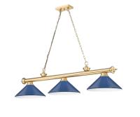 Three Light Billiard by Z-Lite - Cordon Collection, Heritage Brass Finish - 2306-3HBR-MNB