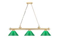 Three Light Billiard by Z-Lite - Cordon Collection, Heritage Brass Finish - 2306-3HBR-PGR