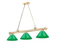 Three Light Billiard by Z-Lite - Cordon Collection, Heritage Brass Finish - 2306-3HBR-PGR