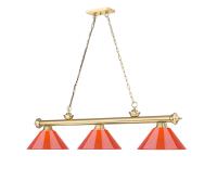 Three Light Billiard by Z-Lite - Cordon Collection, Heritage Brass Finish - 2306-3HBR-PRD