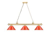 Three Light Billiard by Z-Lite - Cordon Collection, Heritage Brass Finish - 2306-3HBR-PRD