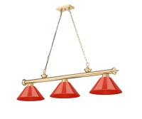 Three Light Billiard by Z-Lite - Cordon Collection, Heritage Brass Finish - 2306-3HBR-PRD
