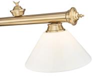Three Light Billiard by Z-Lite - Cordon Collection, Heritage Brass Finish - 2306-3HBR-PWH