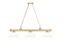 Three Light Billiard by Z-Lite - Cordon Collection, Heritage Brass Finish - 2306-3HBR-PWH