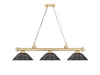 Three Light Billiard by Z-Lite - Cordon Collection, Heritage Brass Finish - 2306-3HBR-SBRZ