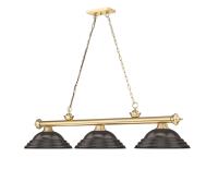 Three Light Billiard by Z-Lite - Cordon Collection, Heritage Brass Finish - 2306-3HBR-SBRZ