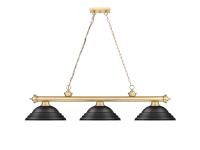 Three Light Billiard by Z-Lite - Cordon Collection, Heritage Brass Finish - 2306-3HBR-SMB