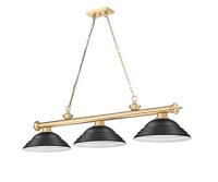 Three Light Billiard by Z-Lite - Cordon Collection, Heritage Brass Finish - 2306-3HBR-SMB