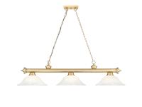 Three Light Billiard by Z-Lite - Cordon Collection, Heritage Brass Finish - 2306-3HBR-WM16