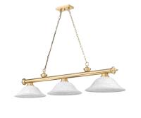 Three Light Billiard by Z-Lite - Cordon Collection, Heritage Brass Finish - 2306-3HBR-WM16