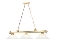 Three Light Billiard by Z-Lite - Cordon Collection, Heritage Brass Finish - 2306-3HBR-WM16