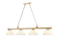Four Light Billiard by Z-Lite - Cordon Collection, Heritage Brass Finish - 2306-4HBR-AGM14