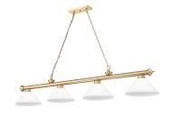 Four Light Billiard by Z-Lite - Cordon Collection, Heritage Brass Finish - 2306-4HBR-AMO14