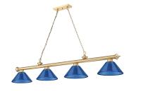 Four Light Billiard by Z-Lite - Cordon Collection, Heritage Brass Finish - 2306-4HBR-ARDB