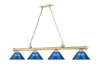 Four Light Billiard by Z-Lite - Cordon Collection, Heritage Brass Finish - 2306-4HBR-ARDB
