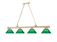 Four Light Billiard by Z-Lite - Cordon Collection, Heritage Brass Finish - 2306-4HBR-ARG