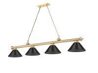 Four Light Billiard by Z-Lite - Cordon Collection, Heritage Brass Finish - 2306-4HBR-ARS
