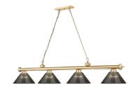 Four Light Billiard by Z-Lite - Cordon Collection, Heritage Brass Finish - 2306-4HBR-ARS