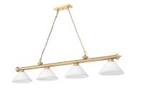 Four Light Billiard by Z-Lite - Cordon Collection, Heritage Brass Finish - 2306-4HBR-AWL14