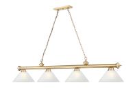 Four Light Billiard by Z-Lite - Cordon Collection, Heritage Brass Finish - 2306-4HBR-AWL14