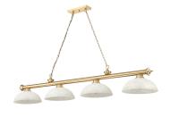 Four Light Billiard by Z-Lite - Cordon Collection, Heritage Brass Finish - 2306-4HBR-DGM14