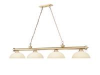 Four Light Billiard by Z-Lite - Cordon Collection, Heritage Brass Finish - 2306-4HBR-DGM14
