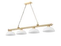 Four Light Billiard by Z-Lite - Cordon Collection, Heritage Brass Finish - 2306-4HBR-DWL14
