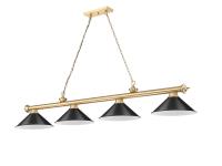 Four Light Billiard by Z-Lite - Cordon Collection, Heritage Brass Finish - 2306-4HBR-MB15