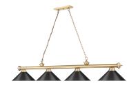 Four Light Billiard by Z-Lite - Cordon Collection, Heritage Brass Finish - 2306-4HBR-MB15