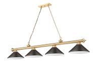 Four Light Billiard by Z-Lite - Cordon Collection, Heritage Brass Finish - 2306-4HBR-MBRZ