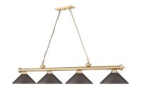 Four Light Billiard by Z-Lite - Cordon Collection, Heritage Brass Finish - 2306-4HBR-MBRZ