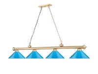 Four Light Billiard by Z-Lite - Cordon Collection, Heritage Brass Finish - 2306-4HBR-MEB
