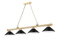 Four Light Billiard by Z-Lite - Cordon Collection, Heritage Brass Finish - 2306-4HBR-MMB