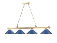 Four Light Billiard by Z-Lite - Cordon Collection, Heritage Brass Finish - 2306-4HBR-MNB
