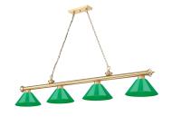 Four Light Billiard by Z-Lite - Cordon Collection, Heritage Brass Finish - 2306-4HBR-PGR