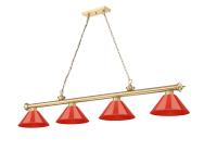 Four Light Billiard by Z-Lite - Cordon Collection, Heritage Brass Finish - 2306-4HBR-PRD