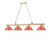 Four Light Billiard by Z-Lite - Cordon Collection, Heritage Brass Finish - 2306-4HBR-PRD