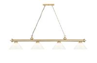 Four Light Billiard by Z-Lite - Cordon Collection, Heritage Brass Finish - 2306-4HBR-PWH