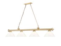 Four Light Billiard by Z-Lite - Cordon Collection, Heritage Brass Finish - 2306-4HBR-PWH